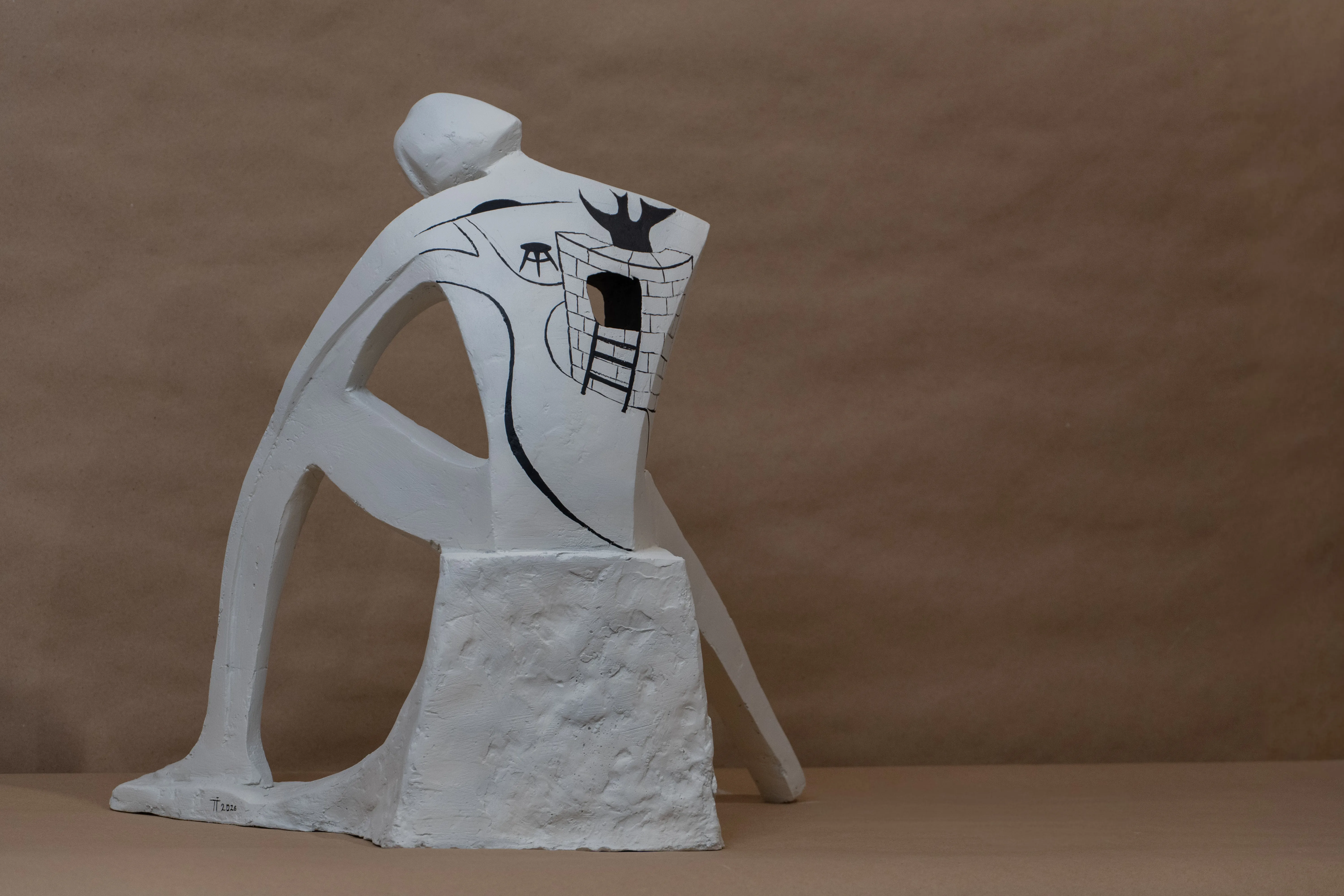 Image of Шлях до себе by Illya Tkachenko, size: 40x40x40, made of Гіпс, акрил., Sculpture medium, from Львів, priced at $300 (≈ 13,570 грн) Photo 8 of 13.
